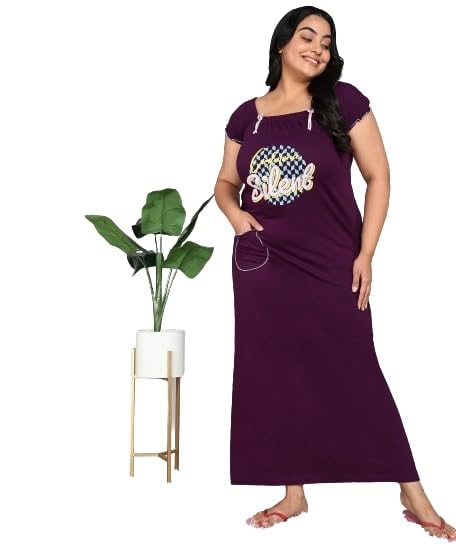 outer wear ayam exports Premium Elastic Cotton Gown with Pocket for Womens | Length - 50-picture-19