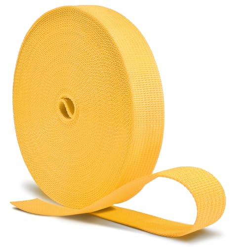 Image of CooBigo 12 Yards Webbing 1 Inch Wide Polypropylene Webbing Strap 1 inch Webbing Strapping for Bags /Lawn Chair /Pool Solar Cover DIY Crafting