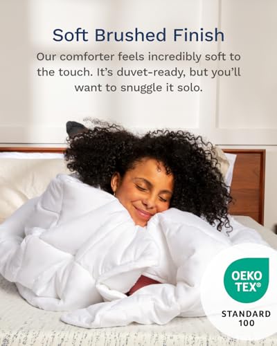 Image of ViscoSoft Twin /Twin XL Reversible Comforter - Down Alternative Duvet Insert | All Season Cooling Lightweight Reversible Quilted Blanket - OEKO-TEX Certified - Ideal for Dorm & Guest Bed - White - 3 Pack
