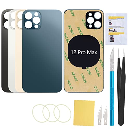 UooFide Rear Back Screen Cover Replacement Compatible with iPhone 12 Pro Max 6.7-Inches All Carriers (Pacific Blue)