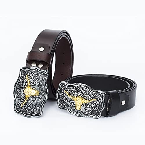 Genuine Leather Belt,Men's Casual Belt Retro Punk Style Simple Versatile Dress Jeans Belt2