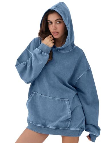 FAIABLE Womens Mens Acid Wash Hoodie Oversized Vintage Fleece Hoodies Heavyweight Distress Washed Sweatshirt for Couple 20252