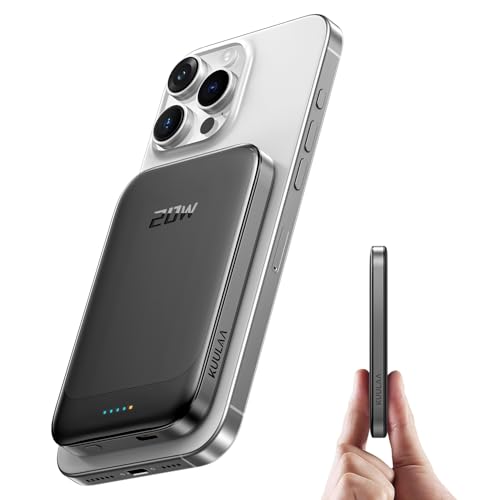 Kuulaa Magsafe Portable Charger Power Bank 5000mAh Magnetic Battery Pack Support USB C PD 20W Fast Charging, Compatible with iPhone 17/16 Pro Max/15/14/13/12 Mini