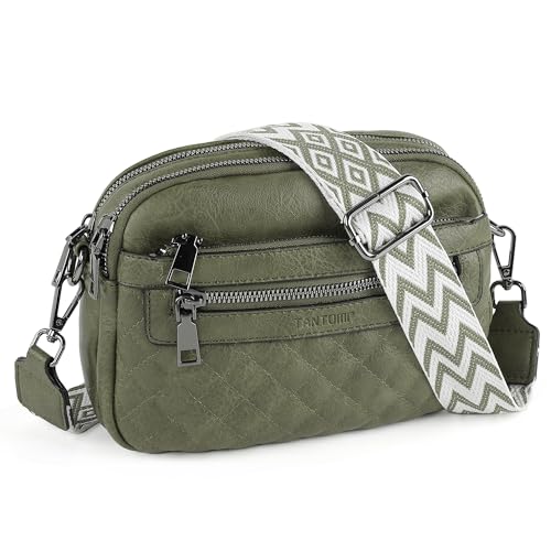 Image of TANTOMI Crossbody Bags for Women, 6-Pockets Cross Body Purse, Vegan Leather Handbags Shoulder Bag for Travel, Gifts for Women