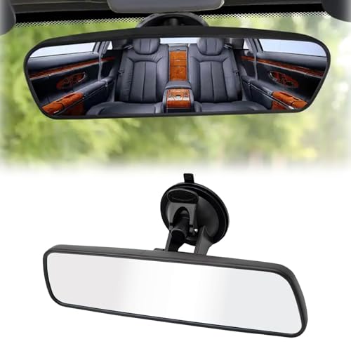 GVSS Retroviseur Interieur Voiture 200x60mm,Retroviseur Conduite Accompagnée Extra Forte Anti-éblouissement,Grand Angle 360° Réglable,Rétroviseur...