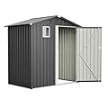 6x4 FT Outdoor Metal Storage Shed with Lockable Doors - Galvanized Steel Utility Tool Shed for Garden, Backyard, Patio, Lawn Equipment Storage, Weather-Resistant & Tool-Free Assembly