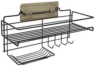 DYRROTH Shower Caddy Basket for Shampoo - Combo Organizer Basket with Soap Holder and Hooks - Stainless Steel Holder for Bathroom Storage Caddy Shelf Rustproof Bathroom Basket Organizer