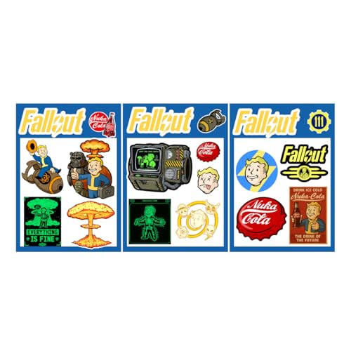 3-Pack Nuka Cola Fall Out Vibrant Color UV Ideal for Laptop Car Window Truck Cooler iPad Notebooks Sticker Sheets