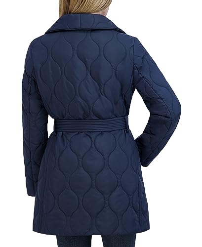 TAHARI Women's Hourglass Quilted Wrap Coat