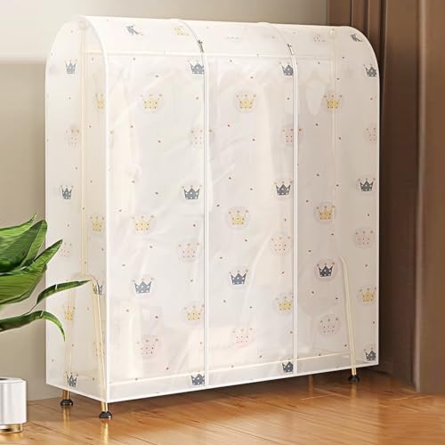 Clothes Rack with Cover, Translucent Garment Bags for Hanging Clothes, Coat Covers for Closet, No Installation Required(150x50x150cm)