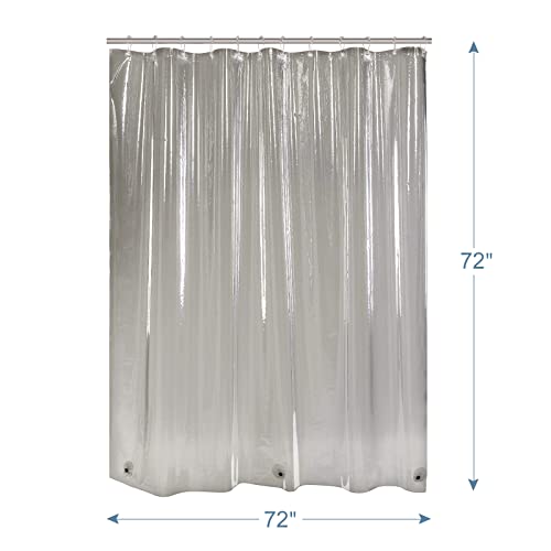 Amazerbath Shower Curtain Liner, 72X72 Transparent Black Shower Curtain Liner, Lightweight Plastic Shower Curtain Liner, Cute Waterproof Shower Liner For Bathroom With 3 Magnets And 12 Grommet Holes #TOP5