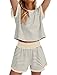 2 Piece Short Sets for Women Airport Travel Cruise Vacation Summer Outfits Women 2026 Causal Lounge Sets Plus Size Spring Clothes Beach Fashion Matching Sets Clothing Color Block Striped Cute Trendy