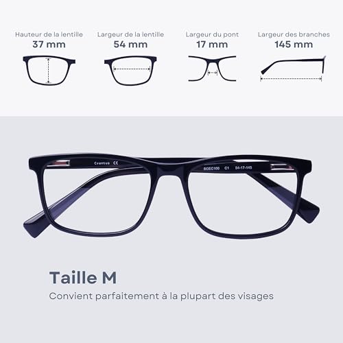 Lunettes de lecture premium carrées avec verres loupe antireflet pour écran