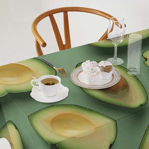Nappe rectangulaire motif vert 140x279 cm antitache pour table - 4