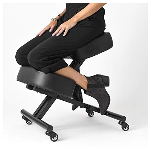 SLEEKFORM Kneeling Chair Height Adjustable for Office & Home | Ergonomic Posture Corrective Seat | Knee Stool for Bad Back Support, Neck Pain & Spine Relief | Orthopedic Faux Leather Knees Cushions