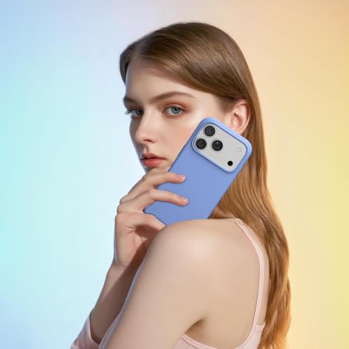 Image of DIZORO Compatible with (iPhone 18 Pro Case)(2026), Liquid Silicone 3 Layers Full Covered Soft Gel Rubber Phone Case,Shockproof Protective Cover with Anti-Scratch Microfiber Lining-Glacier Light Blue