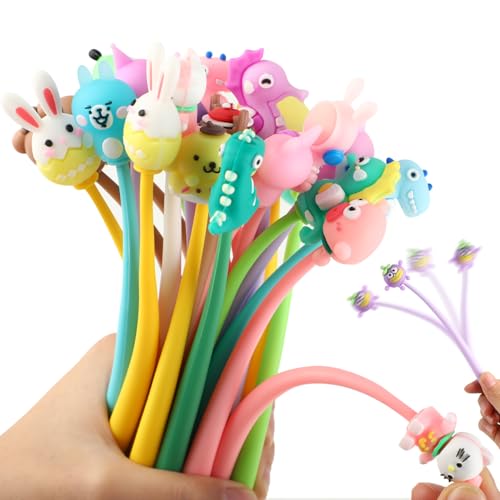 Kievano – 30 Stylo Fantaisie, Stylos Gel Kawaii 3D Enfant, Stylo Cartoon Cadeau Invités Anniversaire, Stylo Anti-Stress, Goodies Pochette Surprise, Cadeau...