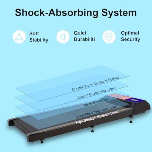 Image of Under Desk Treadmill, Walking Treadmill Pad, 2.5 HP 265 Lbs Low Noise Walking Pad Incline LED Display with Remote Control Walking Jogging Running Machine, Treadmills for Home and Office