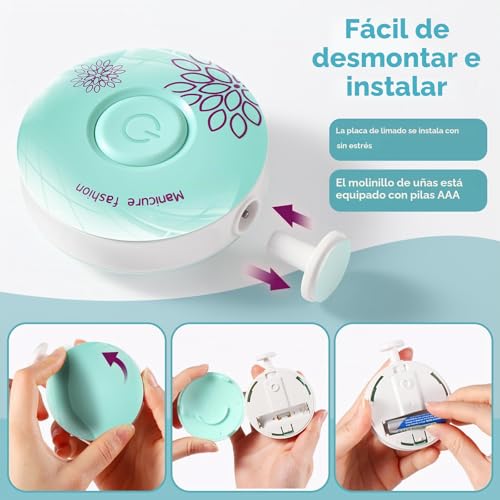 Miniatura 6 de Blendura Lima Uñas Bebe, Lima Electrica Uñas Bebe 6 En 1 Para Niños De Todas Las Edades