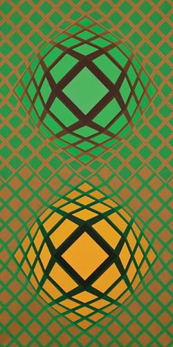 Toile Victor Vasarely Tewe-ket affiche abstraite décoration murale salon