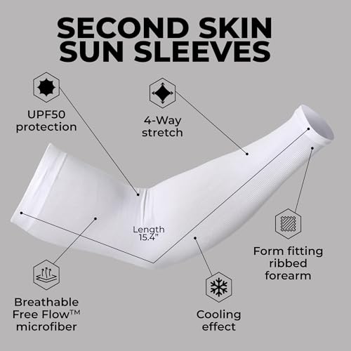Image of Tough Outdoors UV Arm Sleeves for Men Women - Sun Protection Sleeves - Compression Golf Baseball Cooling Tattoo Arm Sleeve