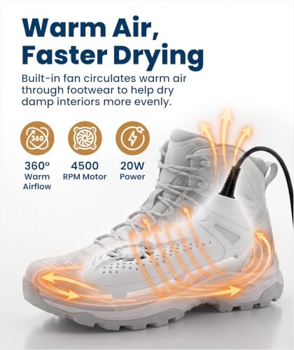 Portable Boot Dryer for Work Boots - Fast Drying Shoe Dryer (White, 2 Pack) - image 3