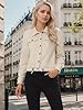 Allegra K Women's Faux Suede Jacket Button Down Co... #1