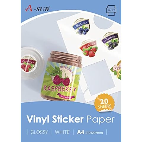 A-SUB Waterproof Printable Vinyl Sticker Paper Cover