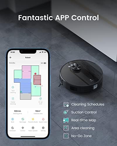 Lefant LS1 Robot Vacuum Cleaner mapping 3200Pa, LDS Navigation SLAM Algorithm Virtual Boundary, Robotic Vacuum Wi-Fi/App/Alexa Control
