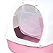 ＫＬＫＣＭＳ Hooded Cat Pet Fully Enclosed Cat Toilet Cat Litter Tray Kitten Potty, Pink