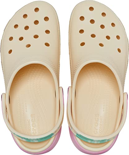 Crocs Women's Classic Graphic Platform Clogs, Platform Shoes, Vanilla/Multi, 11 Women #TOP3