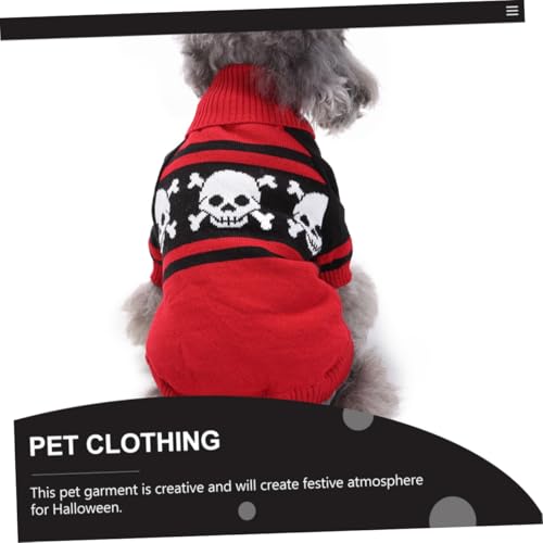 Disfraz de Halloween para perro talla XL patrón de calavera miniatura 4