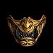 Half Face Samurai Mask Oni Mempo Japanese Ronin Demon NOH for Airsoft Paintball BB Gun Motorcycle Gold Joker KKD KK33