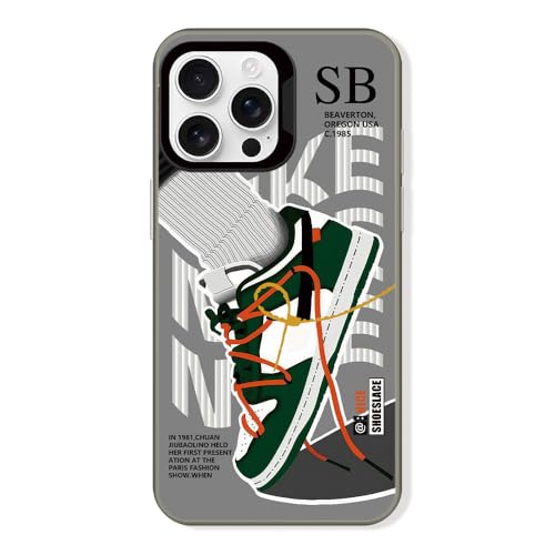 Cairiocoin Vintage Sports Shoes Case Compatible with iPhone 13 Pro Max, Cool Brand Funny SB Sneaker Phone Case for Boys Girls, Non-Slip Shockproof Protective Rubber Cover Grey