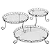 Wilton 3-Tier Treat Stand - Display and Serve Your Treats on the 3-Tiered Scalloped Treat Stand, Can Be Separated As 3 Individual Serving Displays, Black, Metal