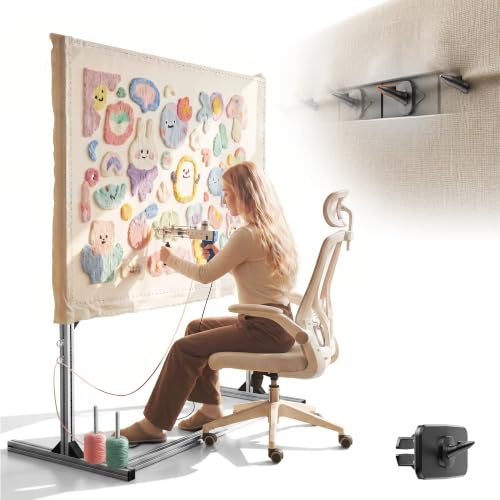 Image of NODOCA 64'' Tufting Frame with Spikes, Aluminum Metal Tufting Frame for Rug Making, Tufted Frame for Beginners, Tufting Cloth Stand for Carpet Making, Tufting Supplies