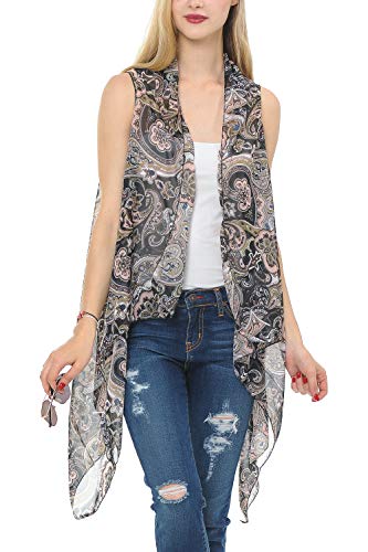 Best Vest Paisley Brown Floral Sexy Fun Colorful Shawl Kimono Kamono Comono Kimona