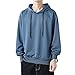 Suéter suelto con capucha para hombre chaqueta de color sólido top casual, Azul / Patchwork, XX-Large
