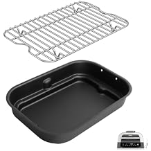 Outspark Grill Roast Rack and Cooking Pot for Ninja Foodi FG551/DG551 Smart XL Indoor Grill Accessories, Air Fryer Rack & Non-Stick Griddle Pan for Ninja Foodi DG651