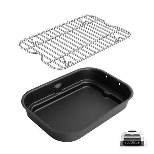 Outspark Grill Roast Rack and Cooking Pot for Ninja Foodi FG551/DG551 Smart XL Indoor Grill - Air Fryer Rack & Non-Stick Griddle Pan Accessories for DG651, Backyard BBQ and Camping