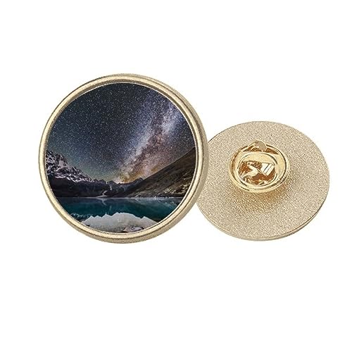 Broche ronde galaxie Glacier Lake, un superbe bijou en métal doré à offrir pour un anniversaire, M