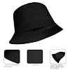 flintronic Bucket Hat, Foldable Cute Bucket Hat, Double-Sided Bucket Hats, Cotton Sun Visor Hat, Sun Fisherman Hat for Outdoor Travel Shopping, Black #3