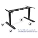 VWINDESK VJ201-S3 Electric Height Adjustable Sitting Standing Desk Frame Only/Sit Stand - Dual Motors 3 Segment Motorized Desk Base Only,Black