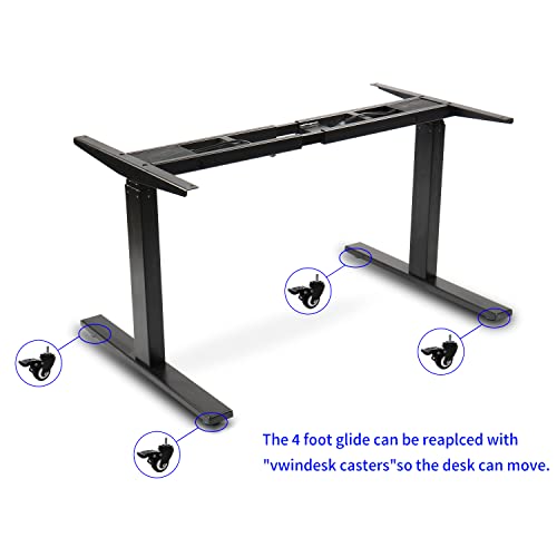 Image of VJ201-S3 Dual Motor 3-Stage Electric Sit Stand Desk Frame Only, Black