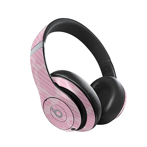 Image of MightySkins Carbon Fiber Skin Compatible with Beats Studio Pro - Pink Giraffe | Protective, Durable Textured Carbon Fiber Finish | Easy to Apply