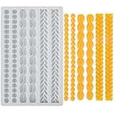 Beasea Silicone Rope Mold, 1 Sheet Fondant Silicone Pie Crust Lace Chain Border Mold for Cake Decorating Sugarcraft Mould Pastry Pies Chocolate Toppers