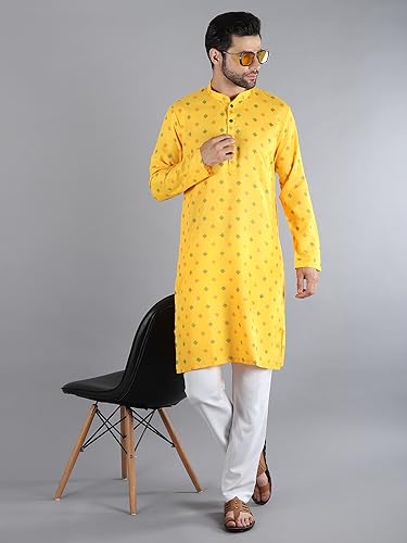 Image of Uri and MacKenzie Mens Cotton Woven Casual Kurta Pajama set