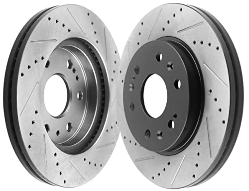 Afa Motors 55097 Front Drilled and Slotted Brake Rotors 330mm Replacement for Cadillac Escalade XTS Chevy GMC Suburban Silverado Sierra 1500 Yukon XL Tahoe 120.66057