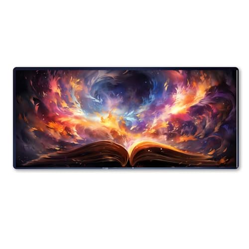 Tapis de Souris Boum Magique 1000x500x3mm Grand Tapis Souris, Fantaisie Tapis de Souris Bureau Gamer, à Bords Cousus, Base en Caoutchouc Antidérapante, sous Main Clavier et Souris, Decoration Maison