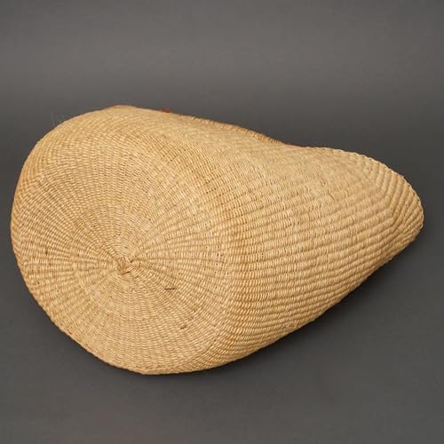 アフリカ ブルキナファソ 猫耳 バスケット Lサイズ No.6 無地 アフリカン かご 小物入れ マルシェバスケット